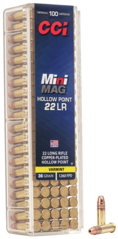 Нарезни патрони CCI Mini Mag HP - кал. 22 LR, 2.3g/36gr