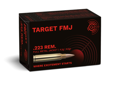 Нарезни патрони Geco Target FMJ - кал. 223 Rem., 4.1g/63 gr