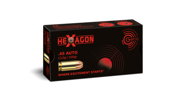 Патрони за късо нарезно оръжие Geco HEXAGON - кал. .45 Auto, 13g/200gr